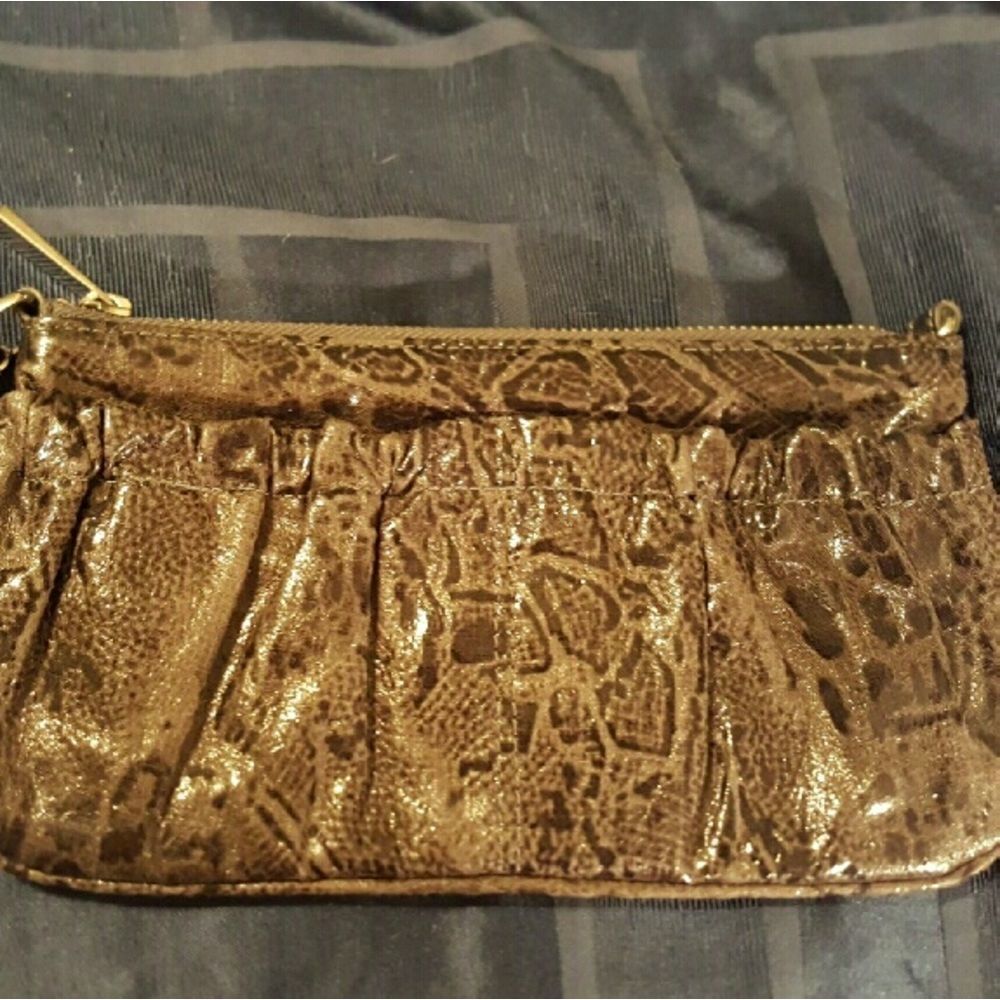 Small gray Express snakeskin wristlet